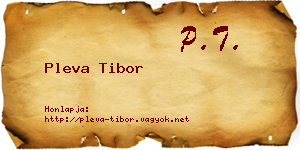 Pleva Tibor névjegykártya